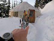 Back country yurt skiing in Seeley MT.
